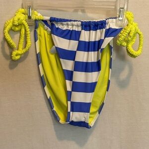 AA-616 Aerie NWT Cheekiest Side Tie Blue & White Stripe Bikini Bottoms Size‎ XL